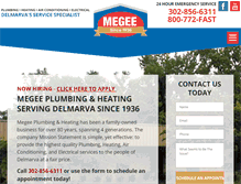 Tablet Screenshot of megee-plumbing.com